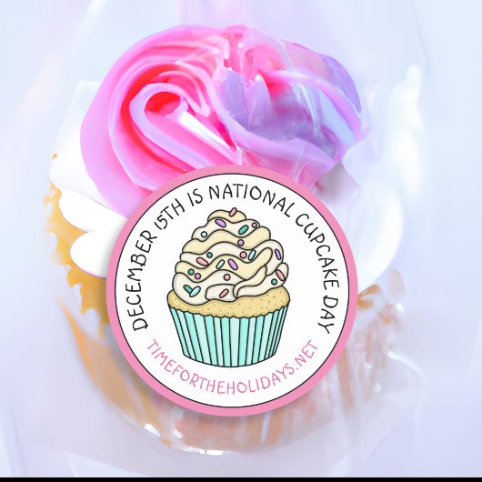 Nationaler Cupcake Day 15. Dezember Runder Aufkleber