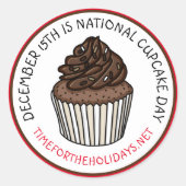 Nationaler Cupcake Day 15. Dezember Runder Aufkleber (Vorderseite)