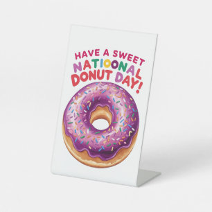 Nationaler Donut-Tag Sockelschild