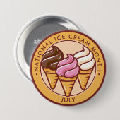 Nationaler Eiskremmonat Button (Vorne & Hinten)
