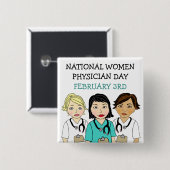 Nationaler Frauenärztetag, 3. Februar Button (Vorne & Hinten)