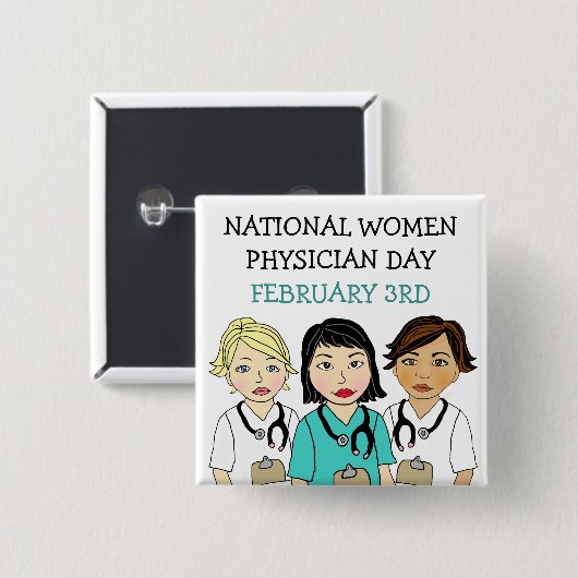 Nationaler Frauenärztetag, 3. Februar Button (Vorne & Hinten)