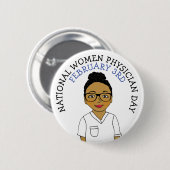 Nationaler Frauenärztetag 3. Februar Schaltfläche Button (Vorne & Hinten)