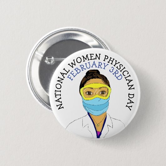 Nationaler Frauenärztetag 3. Februar Schaltfläche Button (Vorne & Hinten)