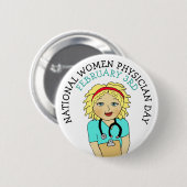 Nationaler Frauenärztetag 3. Februar Schaltfläche Button (Vorne & Hinten)