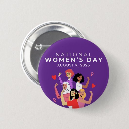 Nationaler Frauentag Button (Vorne & Hinten)