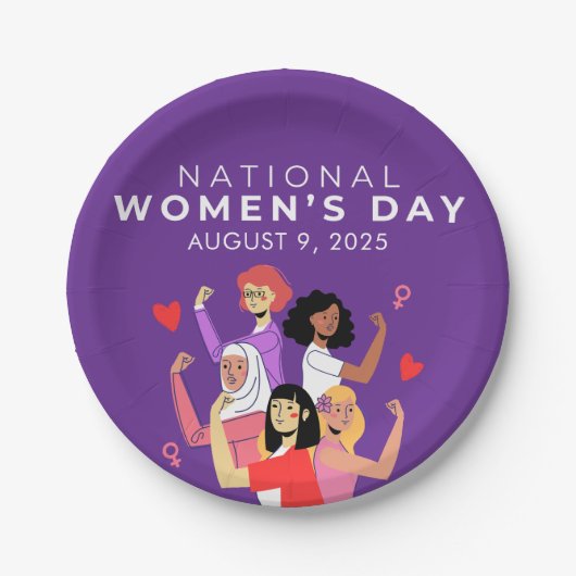 Nationaler Frauentag Pappteller (Vorderseite)