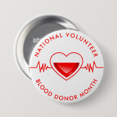 Nationaler Freiwilliger Blutspender Monat Button (Vorne & Hinten)