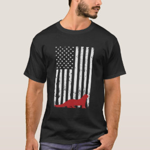 Nationaler Frettchen-Tag 4. Juli USA-Flagge Frettc T-Shirt