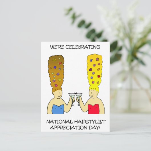 Nationaler Friseuraufwertungstag April Postkarte (Stehend Vorderseite)