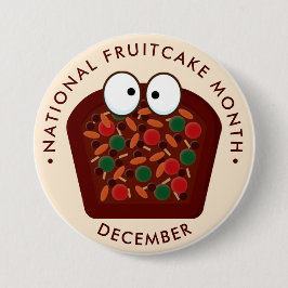Nationaler Fruchtkuchen Monat, niedlicher kawaii-F Button