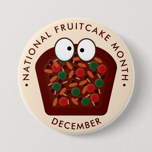 Nationaler Fruchtkuchen Monat, niedlicher kawaii-F Button (Vorderseite)