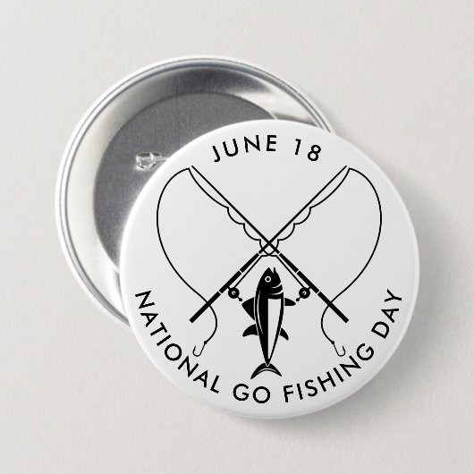 Nationaler Go Fishing Day Button (Vorne & Hinten)