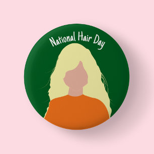 Nationaler Haartag - Blondes Abzeichen/ Schaltfläc Button
