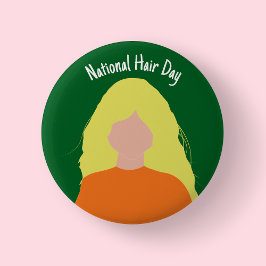 Nationaler Haartag - Blondes Abzeichen/ Schaltfläc Button