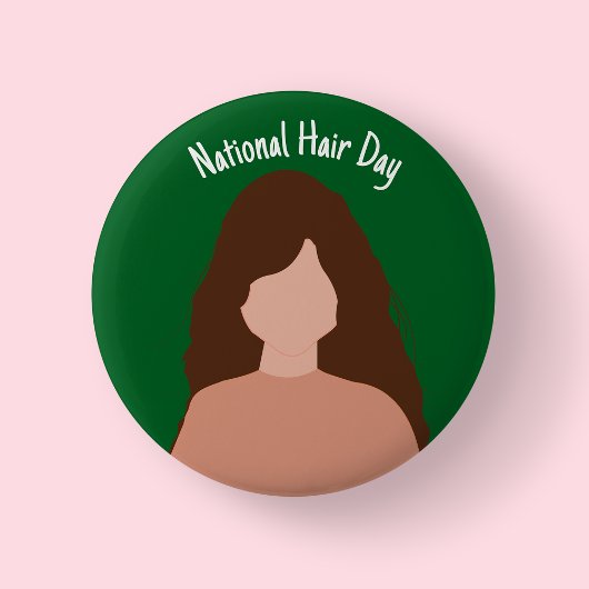 Nationaler Haartag - Braun-Haar-Abzeichen/ Schaltf Button