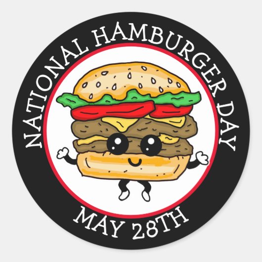 Nationaler Hamburger Tag am 28. Mai Runder Aufkleber (Vorderseite)