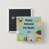 Nationaler Heimtiermonat Button (Vorne & Hinten)