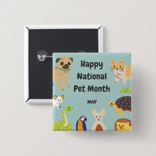 Nationaler Heimtiermonat Button (Vorne & Hinten)