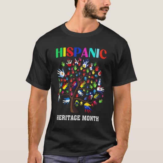 Nationaler hispanischer Kulturerbe Month Hand Flag T-Shirt (Vorderseite)