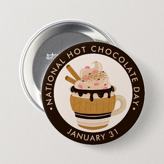 Nationaler Hot Chocolate Day Button (Vorne & Hinten)