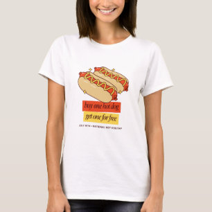 Nationaler Hot Dog Tag Retro-Lebensmittelkunst T-Shirt