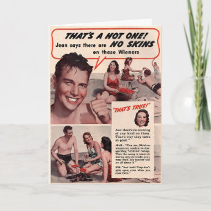 Nationaler Hot-Dog-Tag Retro-Werbungskarte Feiertagskarte