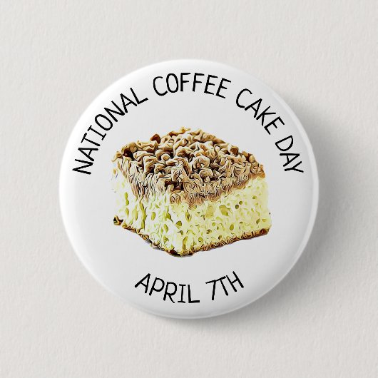 Nationaler Kaffeetag 7. April Feiertag Schaltfläch Button (Vorderseite)