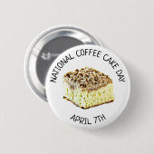 Nationaler Kaffeetag 7. April Feiertag Schaltfläch Button (Vorne & Hinten)
