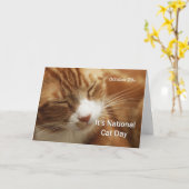 Nationaler Katzentag 29. Oktober Karte (Gelbe Blume)