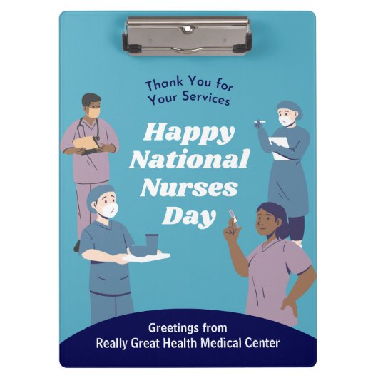 Nationaler Krankentag individuell anpassbar Klemmbrett (Vorderseite)