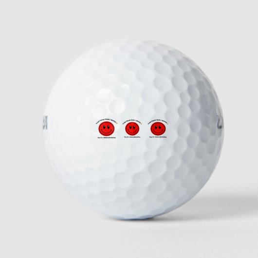 Nationaler Lächeltag 31. Mai Golfball (Vorderseite)