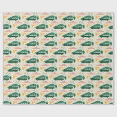 Nationaler Lampoon Weihnachtsbaum über das Muster Geschenkpapier (Flach)