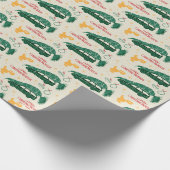 Nationaler Lampoon Weihnachtsbaum über das Muster Geschenkpapier (Ecke)