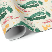 Nationaler Lampoon Weihnachtsbaum über das Muster Geschenkpapier (Rolleneckpunkt)