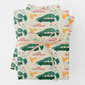 Nationaler Lampoon Weihnachtsbaum über das Muster  Geschenkpapier Set (Beispiel)