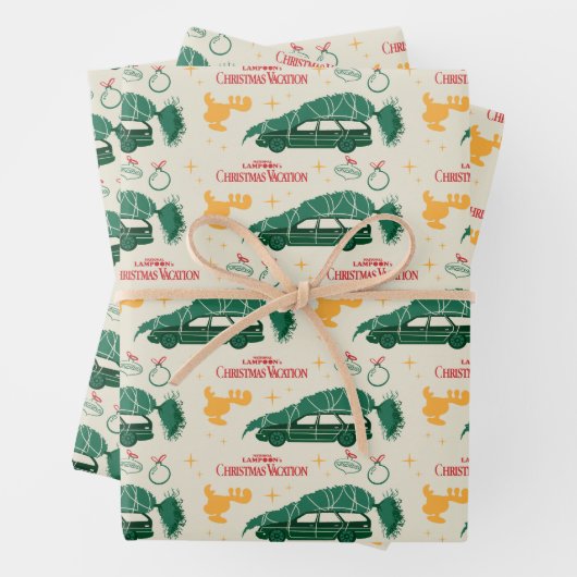 Nationaler Lampoon Weihnachtsbaum über das Muster Geschenkpapier Set (Beispiel)