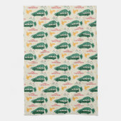 Nationaler Lampoon Weihnachtsbaum über das Muster  Geschirrtuch (Vertikal)