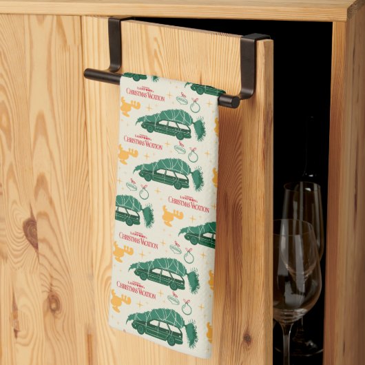 Nationaler Lampoon Weihnachtsbaum über das Muster  Geschirrtuch (Drittel gefaltet)