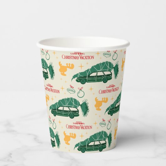Nationaler Lampoon Weihnachtsbaum über das Muster Pappbecher (Rückseite)
