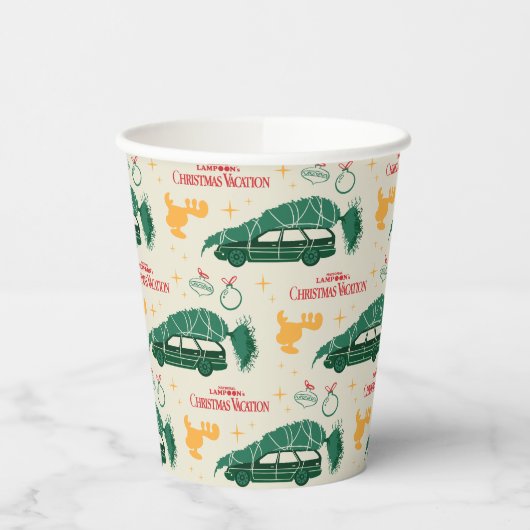 Nationaler Lampoon Weihnachtsbaum über das Muster Pappbecher (Links)