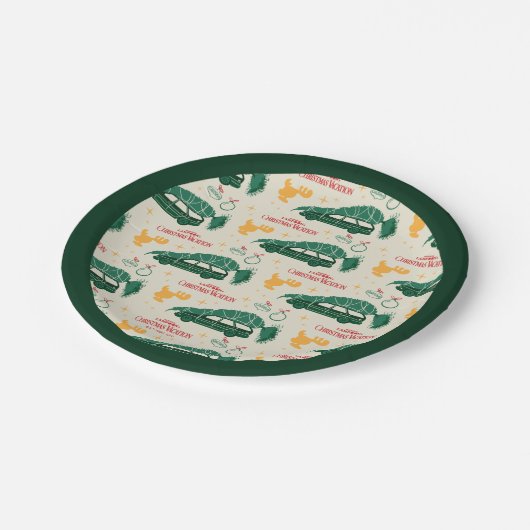 Nationaler Lampoon Weihnachtsbaum über das Muster Pappteller (Schrägansicht)