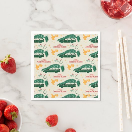 Nationaler Lampoon Weihnachtsbaum über das Muster Serviette (Beispiel)