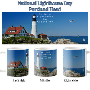 Nationaler Leuchtturm-Tag Portland Head Szene Kaffeetasse