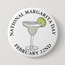 Nationaler Margarita Tag 22. Februar Button