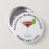 Nationaler Margarita Tag 22. Februar Button (Vorne & Hinten)