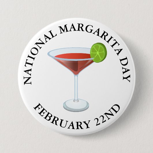 Nationaler Margarita Tag 22. Februar Button (Vorderseite)