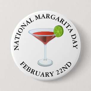 Nationaler Margarita Tag 22. Februar Button