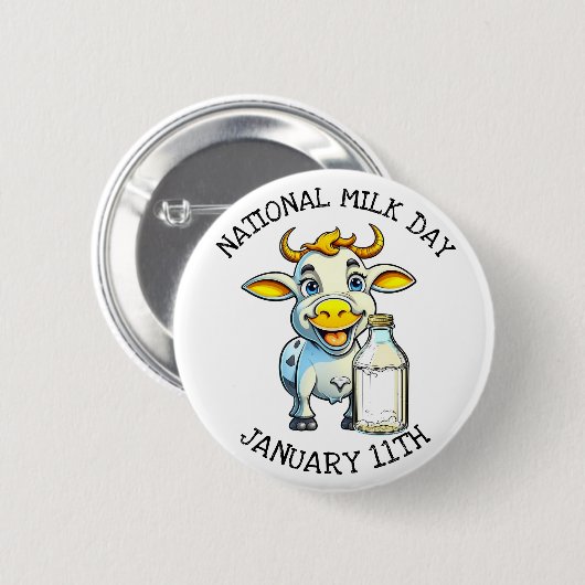 Nationaler Milchtag 11. Januar Button (Vorne & Hinten)