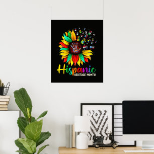 Nationaler Monat des hispanischen Erbes Sonnenblum Poster